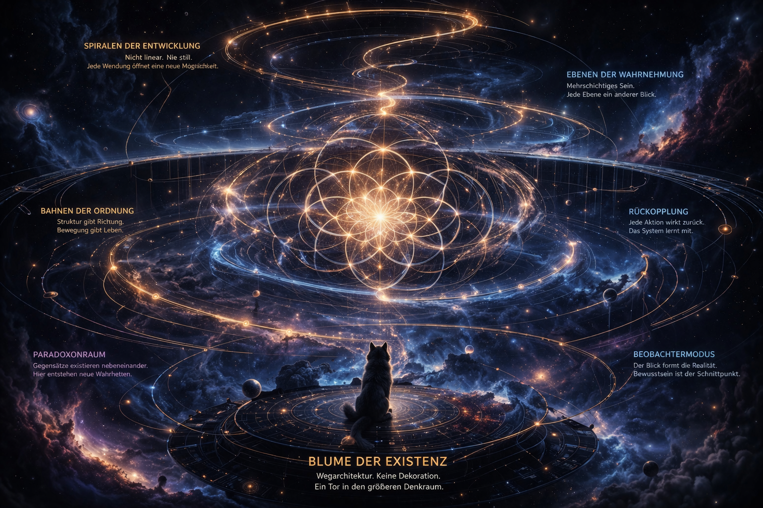 Bildslot: Spiral- und Bahnmodell des Denkraums